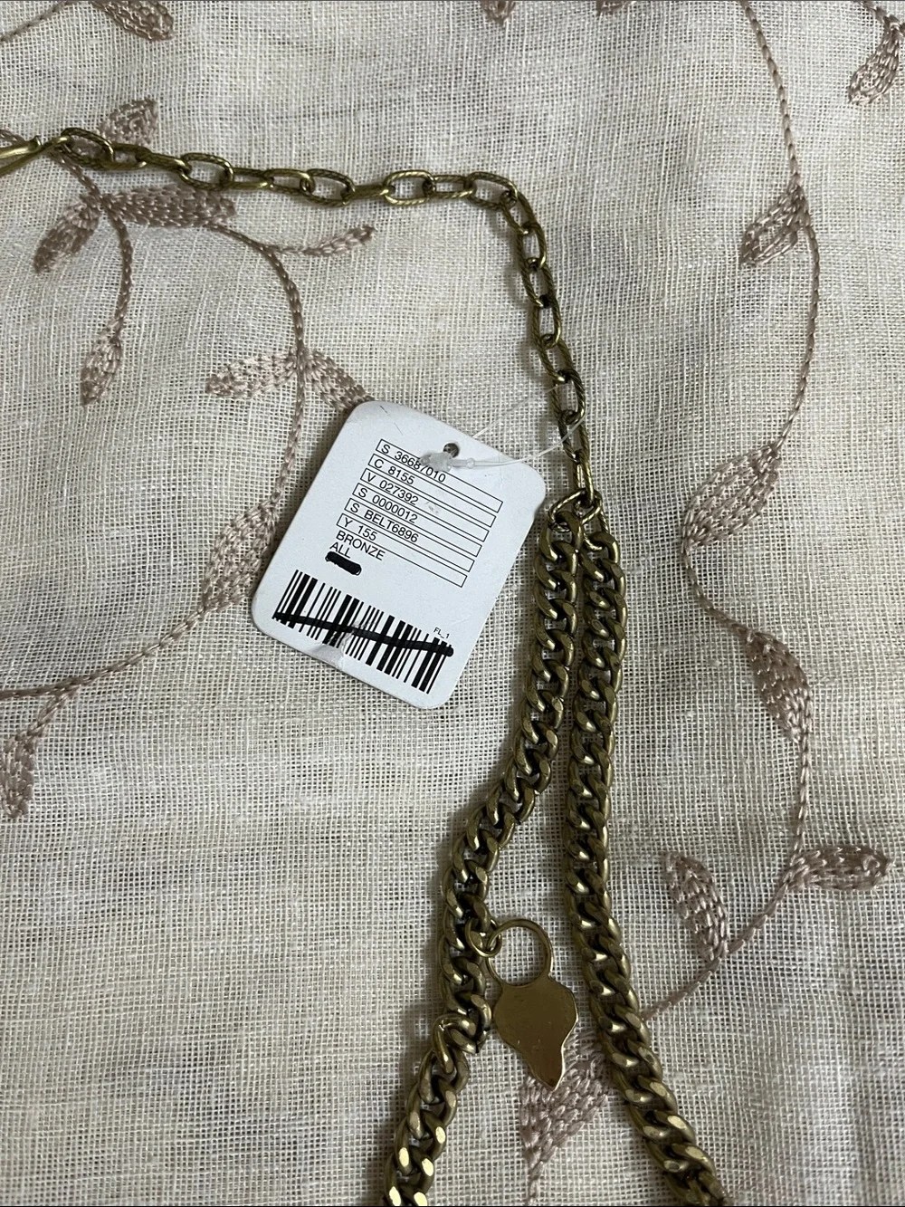 Free People Antiqued Gold Multi-Charms Chain Belt